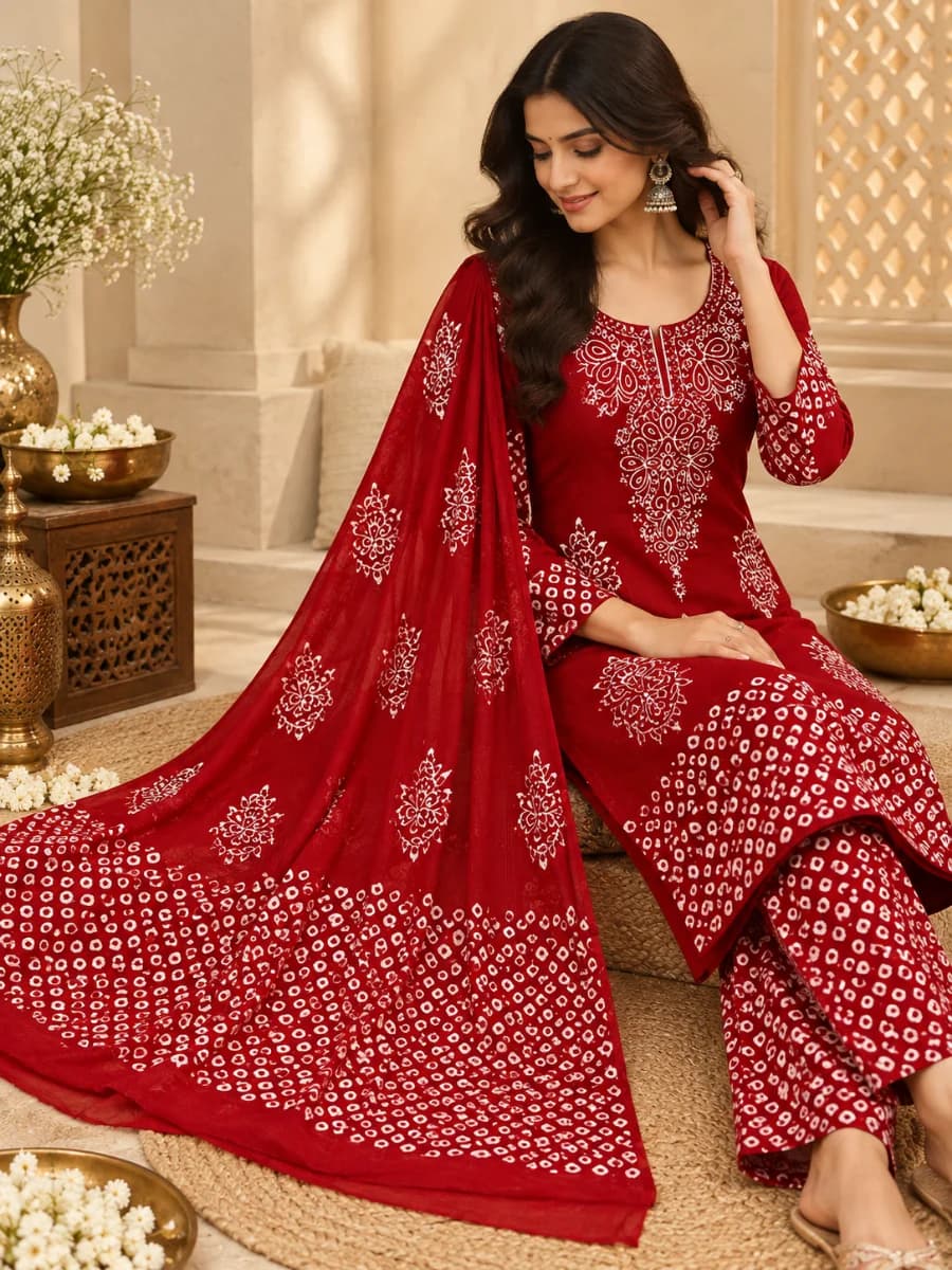 Red Copper Gala Batik Ethnic Wear for Women