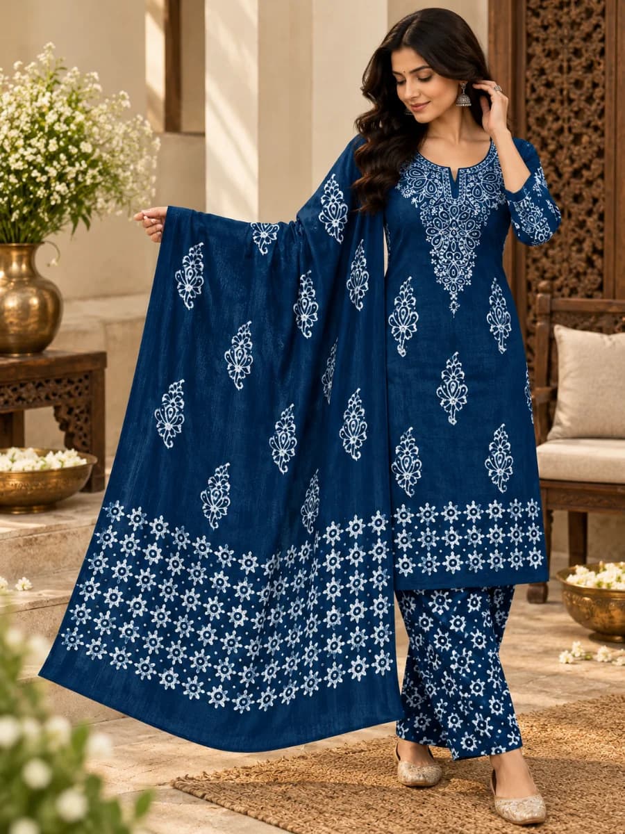 Blue Copper Gala Batik Ethnic Wear for Women