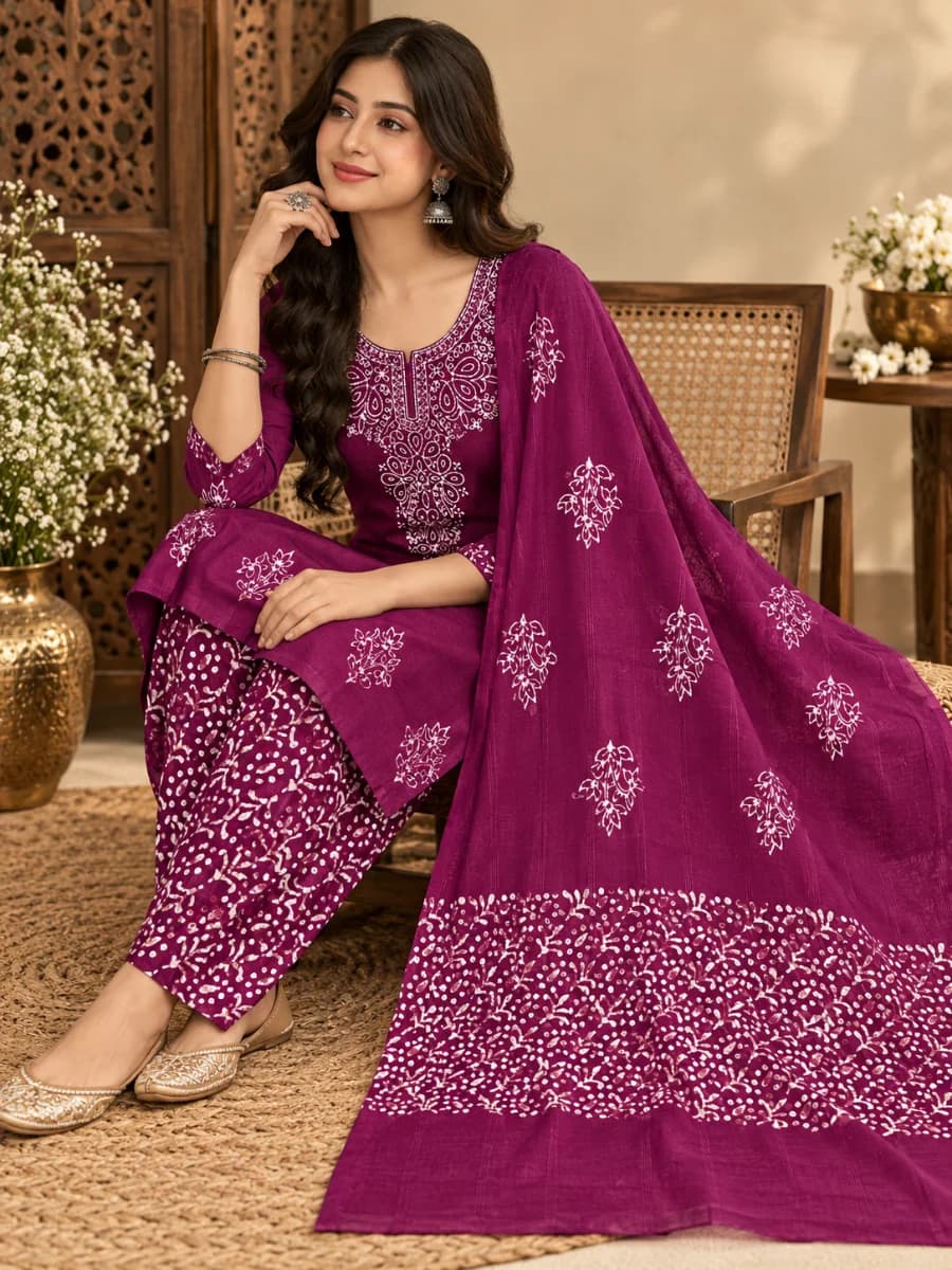 Onion Copper Gala Batik Ethnic Wear for Women
