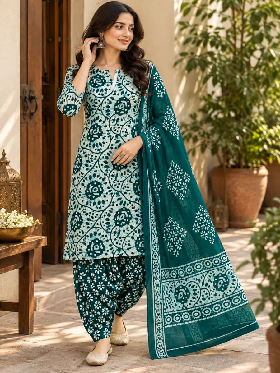 Rama Green Batik Prints for Women